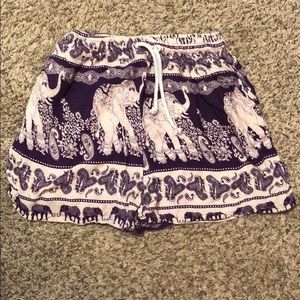 Purple and tan with elephants shorts